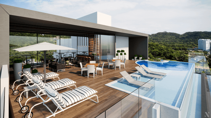 piscina com borda infinita